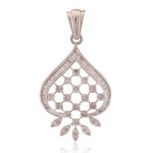 Beautifully Crafted Diamond Pendant Set with Matching Earrings in 18k gold with Certified Diamonds - PD1378P